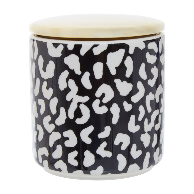 London Leo Stoneware Jar, 13cm H x 11cm W x 11cm D