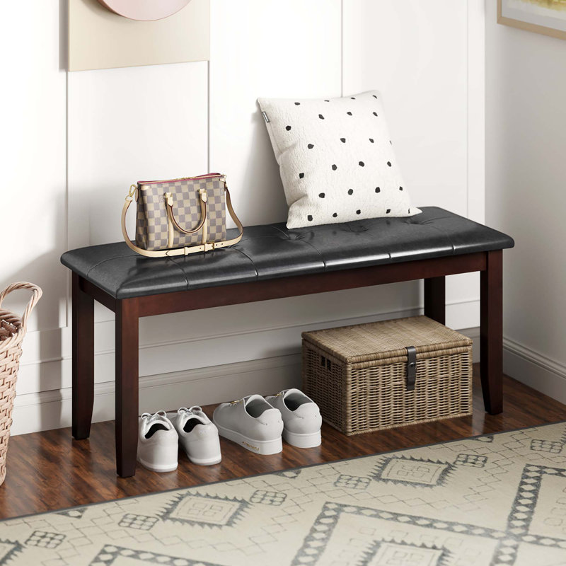 Ahnari Polyurethane (PU) Upholstered Bench, Cherry