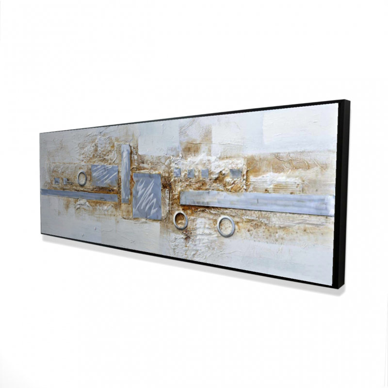 Gray Abstract Canvas | Circles & Squares | Modern Home Decor