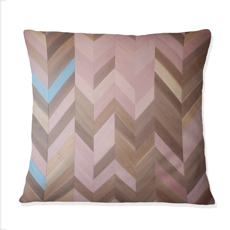 Motif rétro Mid-Century rose et brun - Coussin décoratif imprimé Mid-Century abstrait