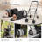 Foldable Pet Stroller with Double Detachable Carriers, Folding Dog Cat Jogger Stroller with Tether-95924706