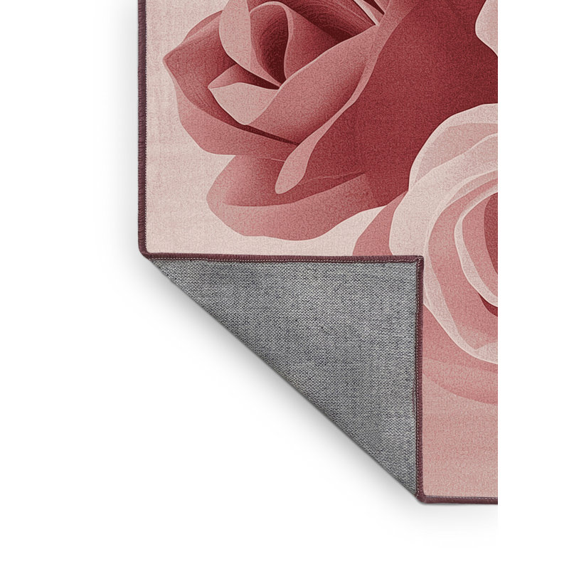 Machine Washable Artesian Valentines Modern & Contemporary Abstract Rug in Pink – Rose Binding, 5x7