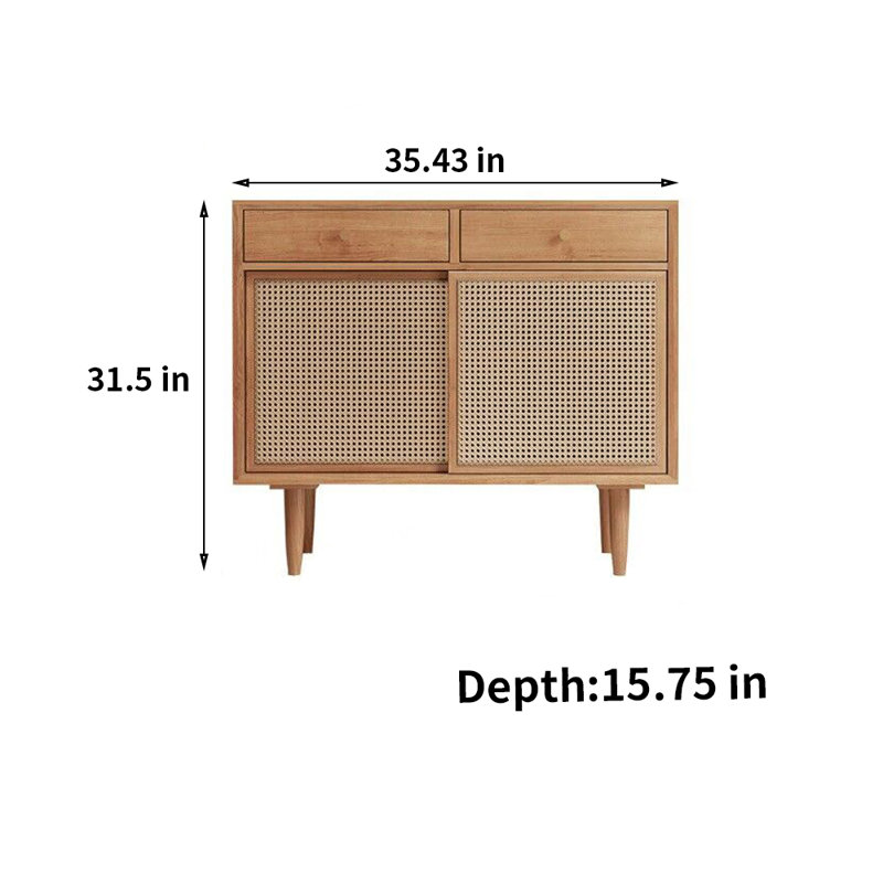 Armoire d'appoint multifonctionnelle en rotin avec tiroirs