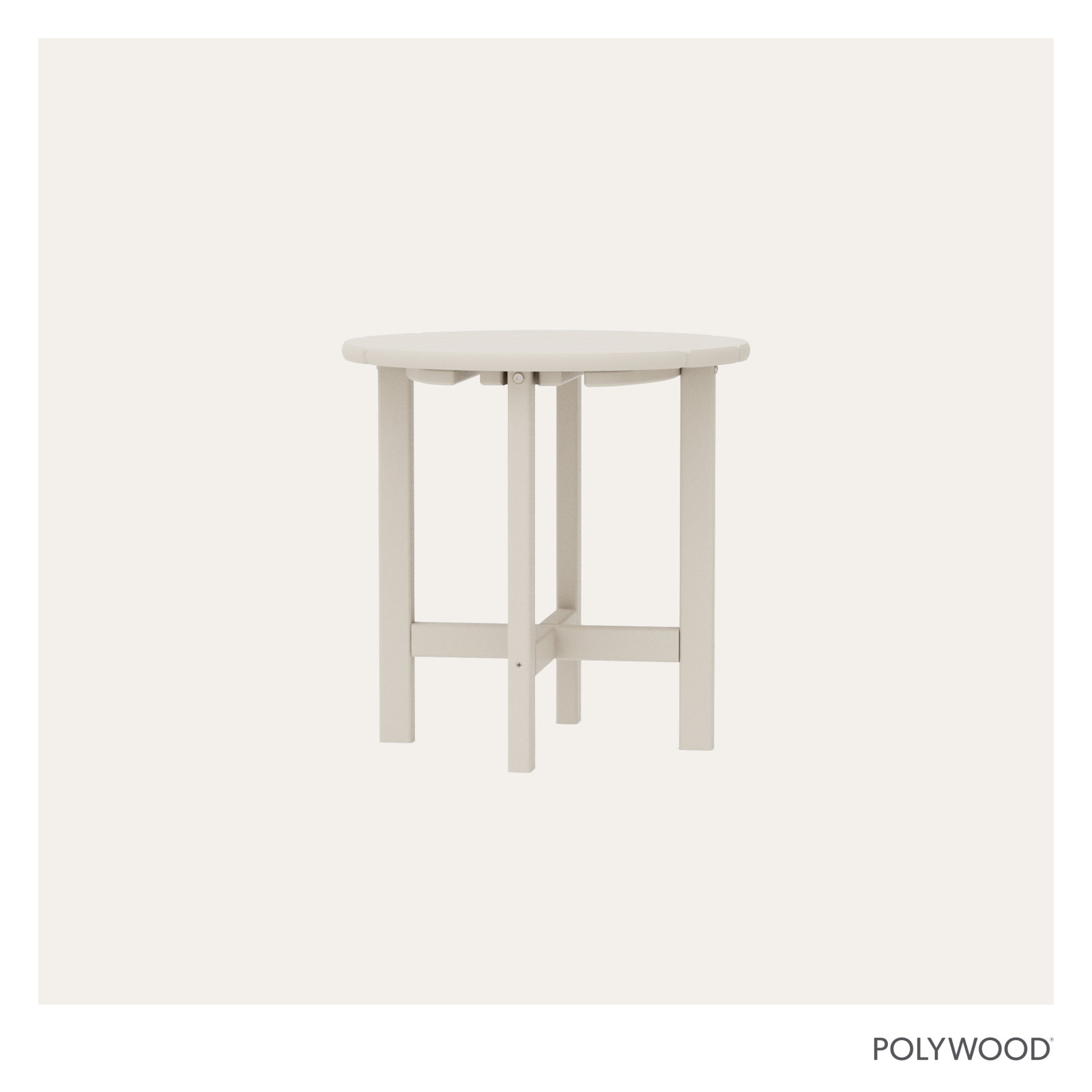 POLYWOOD® Tables 18" Patio Side Table, Sand