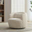 Fauteuil d'appoint rembourré pivotant demi-tonneau avec coussin-633254017