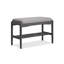 Banc gris 100% polyester rembourré en bois massif noir-983674496