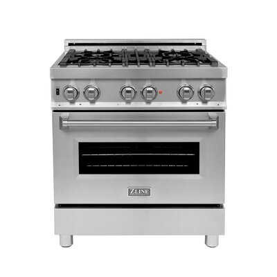 ZLINE 30"" 4.0 cu. ft. Dual Fuel Range with Gas Stove and Electric Oven -  RA30