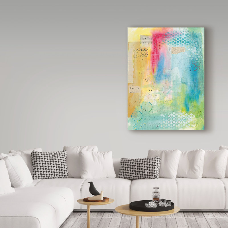 « collage paint », reproduction d’impression sur toile tendue, H 19 po x l 14 po x P 2 po