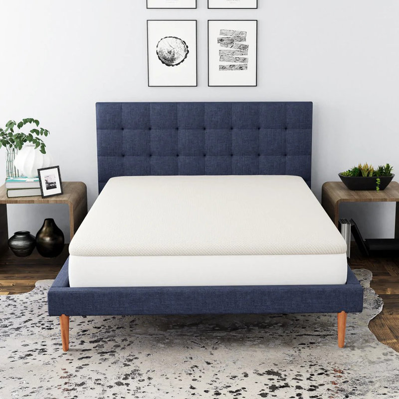 Surmatelas en mousse viscoélastique gélifiée ventilée de 3 pouces, rafraîchissant et respirant, ultra doux, Très grand