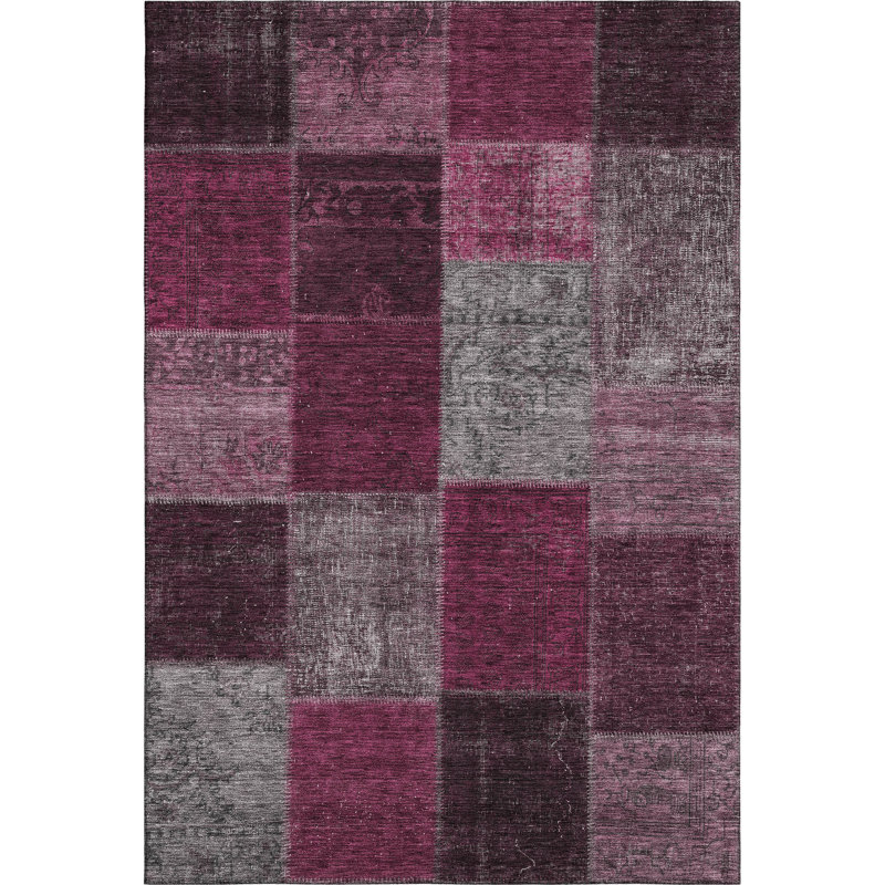 Premium Machine Washable Prisco Merlot Rug, Rectangle 9' x 12'