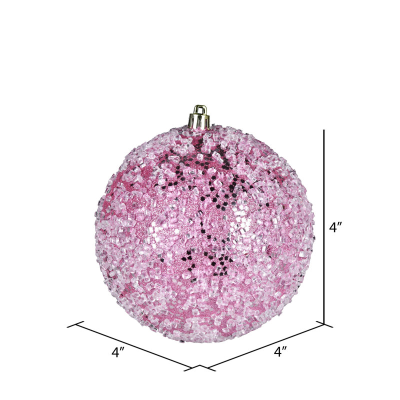 Ornement boule scintillante, H 4 po x l 4 po x P 4 po, Bleu, 6