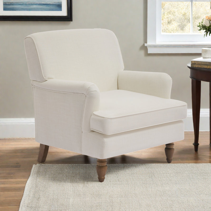 Fauteuil rembourré Havencrest, Crème ; lin