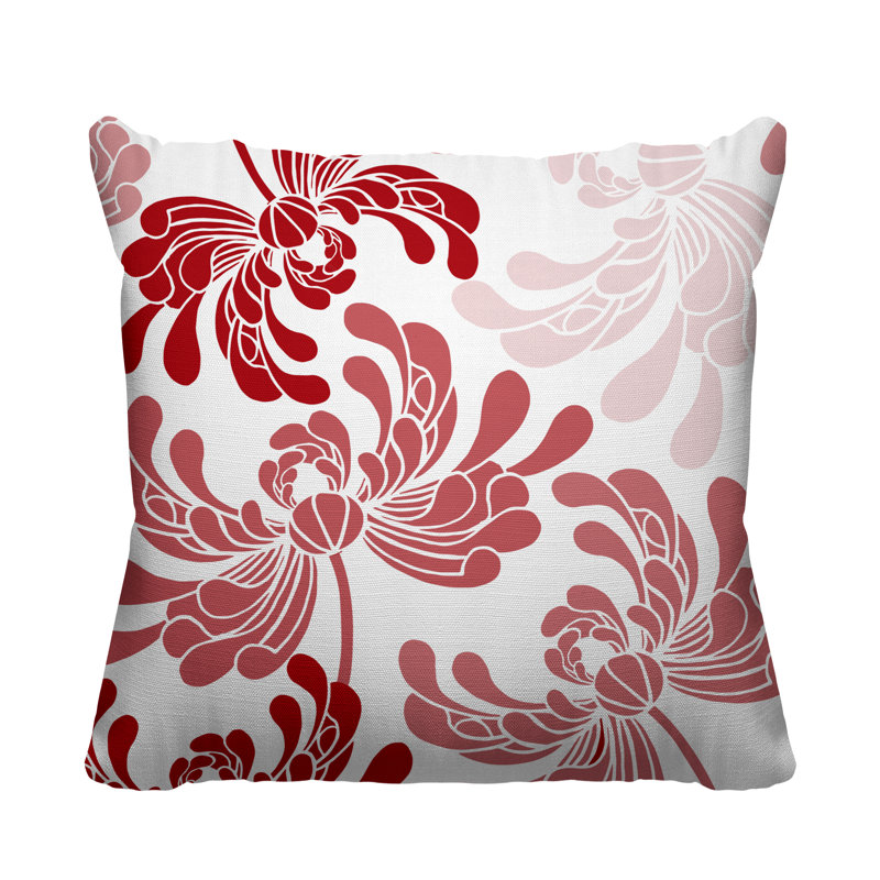 Coussin décoratif intérieur / extérieur Maina, L 19 po x H 19 po, Rouge