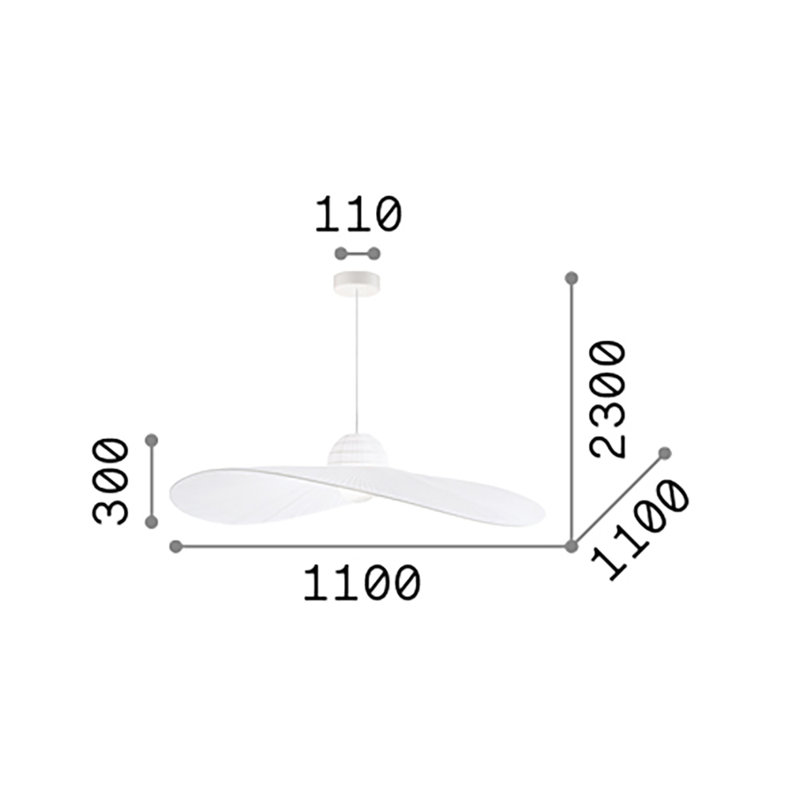 Madame 1 - Light Unique/Statement Pendant, White