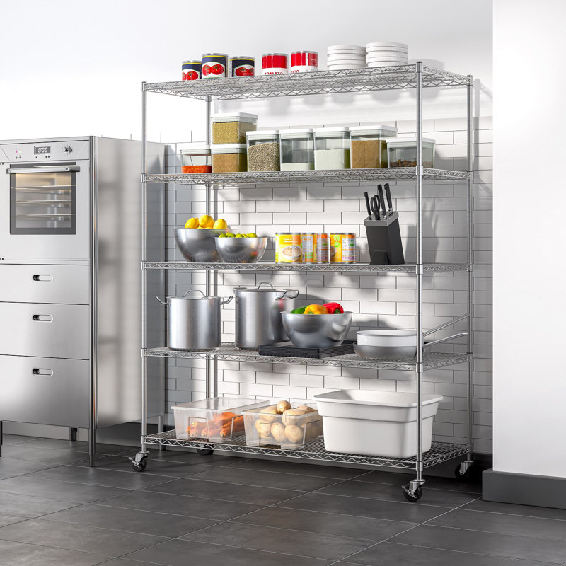Étagère à roulettes en acier à 5 niveaux l 60 po x P 24 po UltraDurable