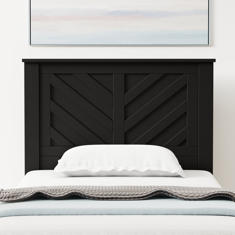 Alycee Solid Wood Panel Headboard, Twin, Black