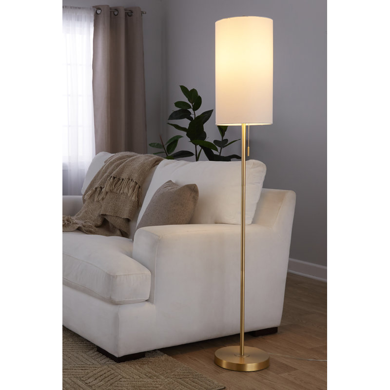 Kelci 62" Gold Metal Floor Lamp, Plated Gold