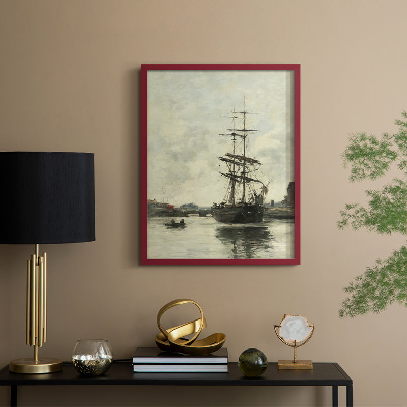 «Vintage Nautical Print XLI», H 11 po x l 9 po, Rouge