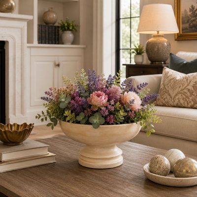 Gene Pedestal Cement Bowl Planter