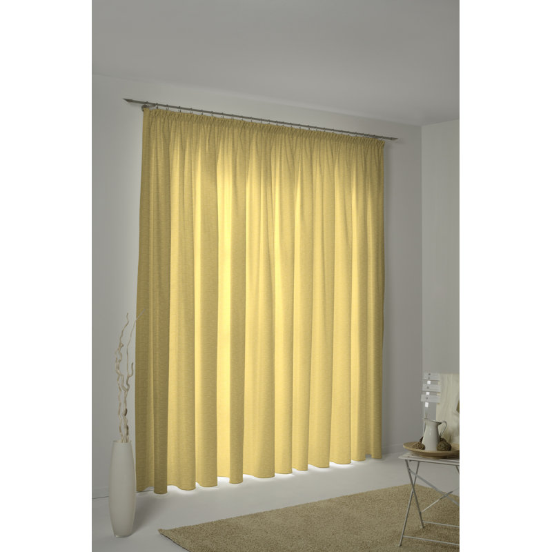 Beloit Pinch Pleat Room Darkening Curtain, 270cm Width x 245cm Drop, Yellow