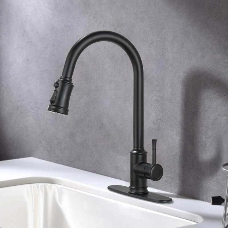 golden yard Pull Down Kitchen Faucet, Black