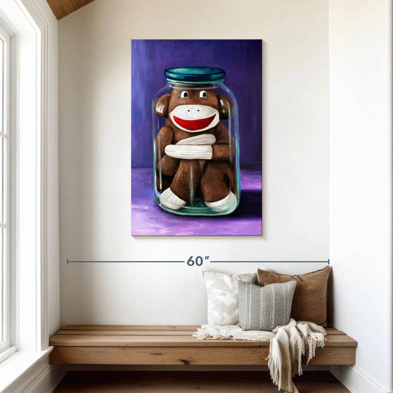 Ketti Preserving Childhood Sock Monkey, 45" H x 30" W