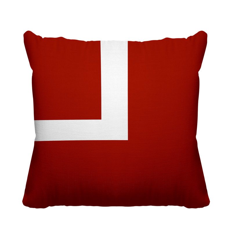 Wheeler Geometric Outdoor Reversible Throw Pillow, 19H" x 19W", Red