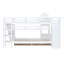 Lit superposé simple de style château avec tiroirs et tablettes-704523651