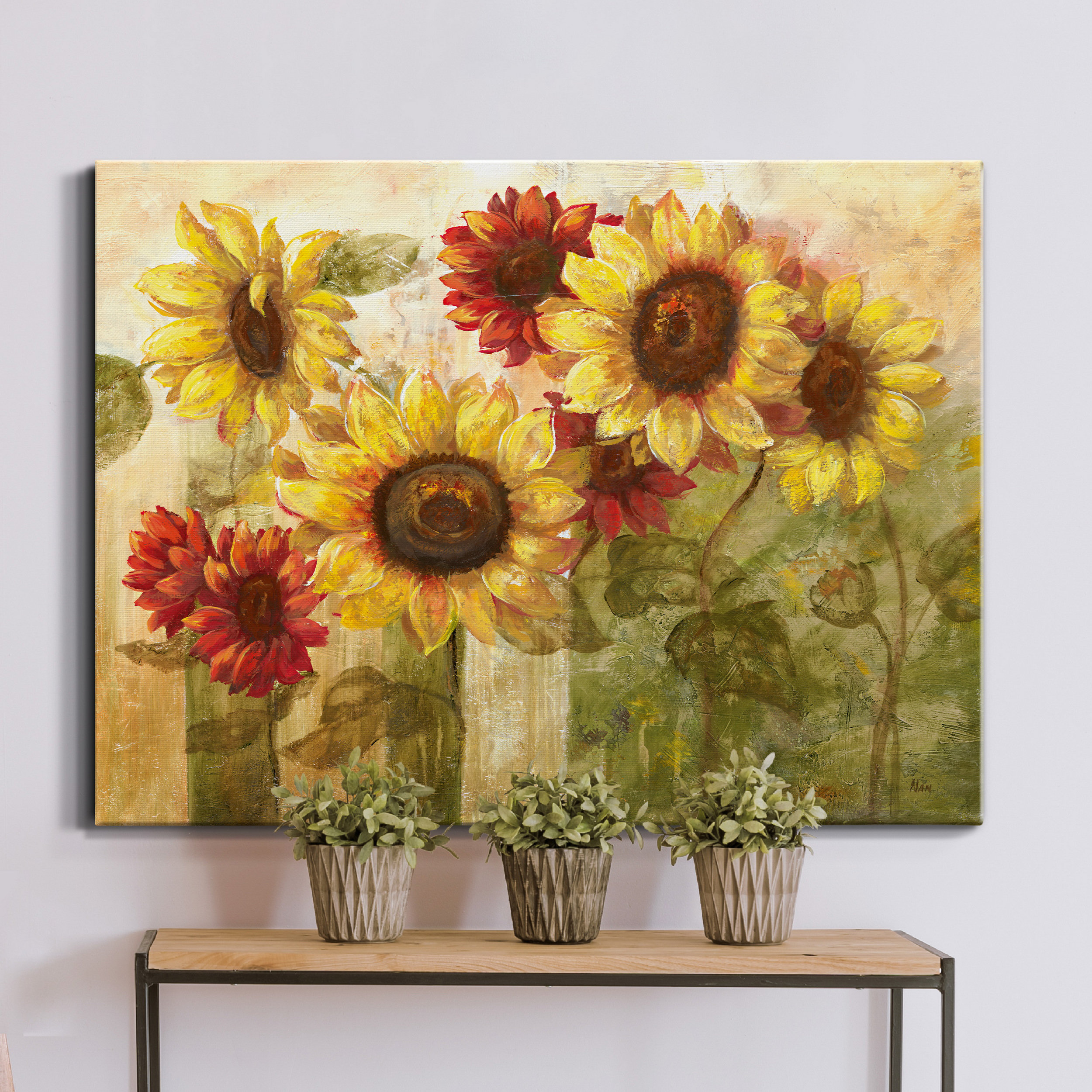 Rosalind Wheeler Sunflower's Delight On Canvas by J Paul Print ...