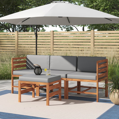 Ensemble de conversation de terrasse avec coussins 4 pièces