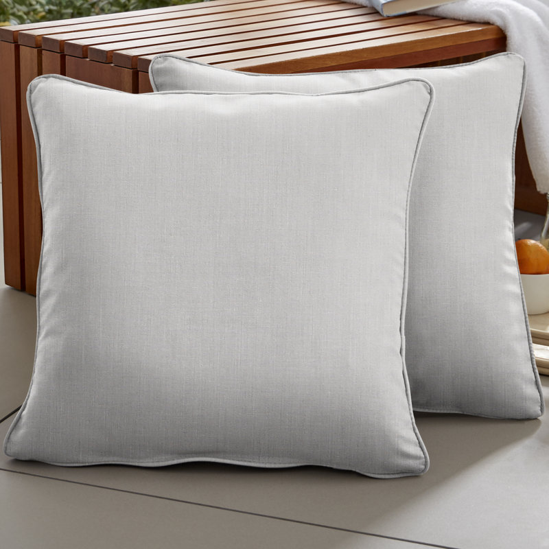 YY Sunbrella® Outdoor Reversible Throw Pillow, 18" x 18", Pumice