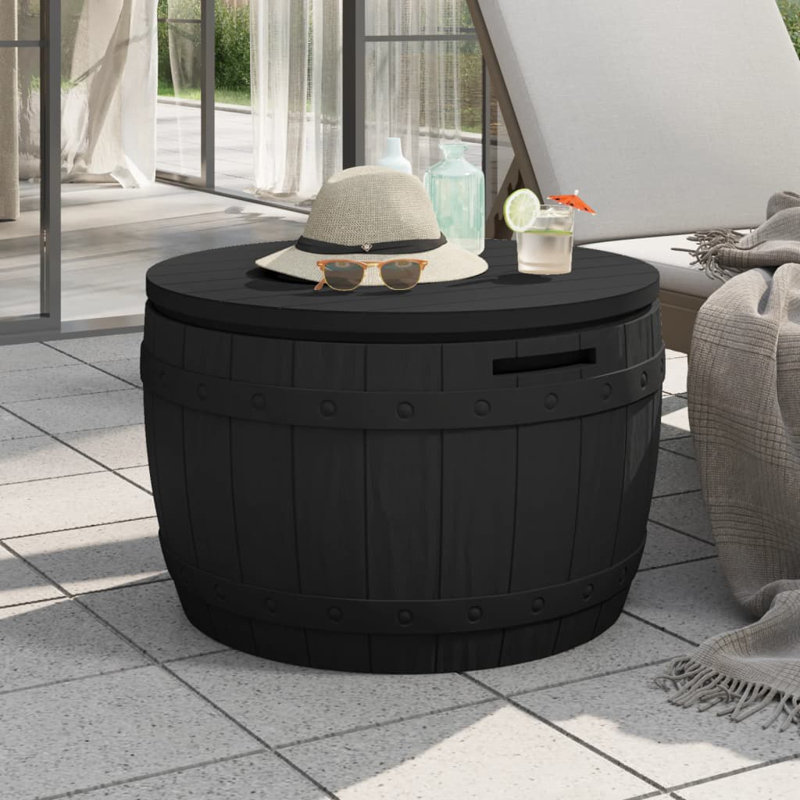 Boîte de rangement 33,5 gallons en polypropylène résistant à l'eau, Noir