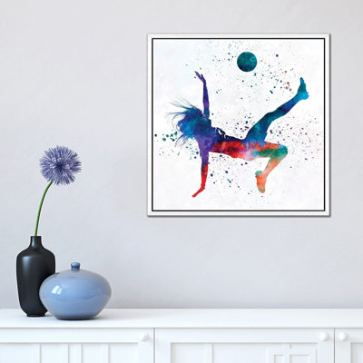 Woman Soccer Player 08 2 by Paul Rommer - Painting on Canvas