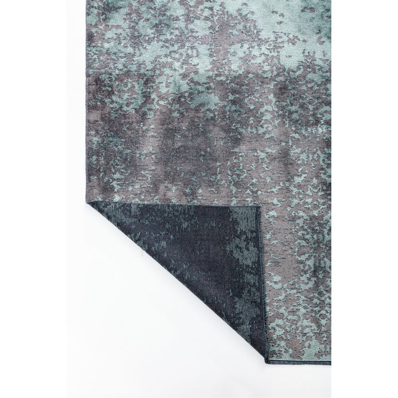 Rapture Aqua Blue/Pink Toile Luxury Area Rug, Rectangle 7'10" x 11'2"