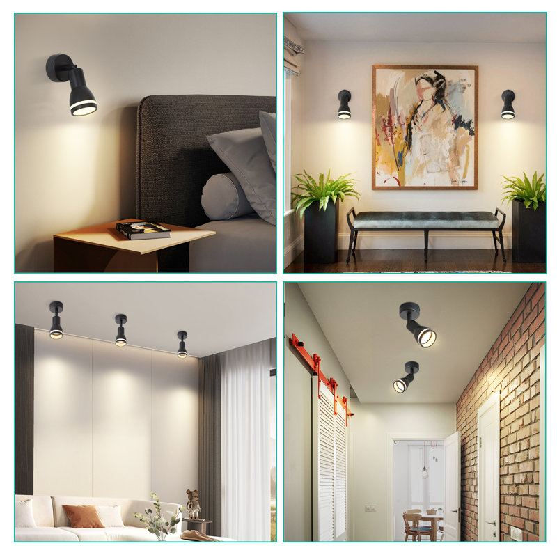 Rhandi Acrylic and Iron Spotlight, Matte Black, Matte Black