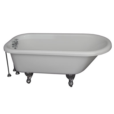 60'' x 30'' Freestanding Soaking Acrylic Bathtub with Faucet