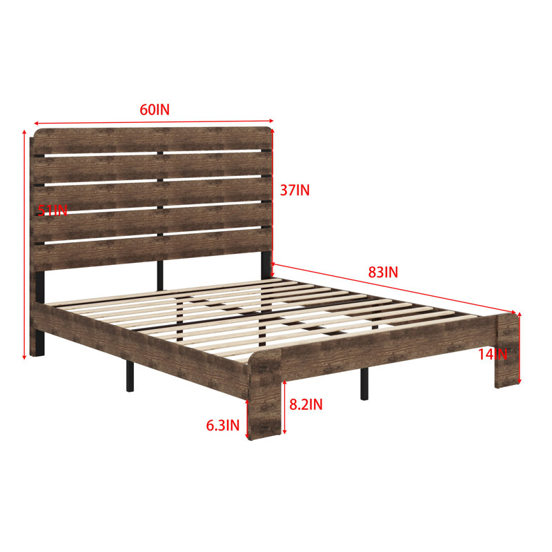 Base de lit plateforme, grand rangement sous le lit, Grand