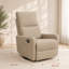 Fauteuil inclinable pivotant manuel avec rotation à 360° et fonction bascule, revêtement en tissu, idéal pour les petits espaces, brun