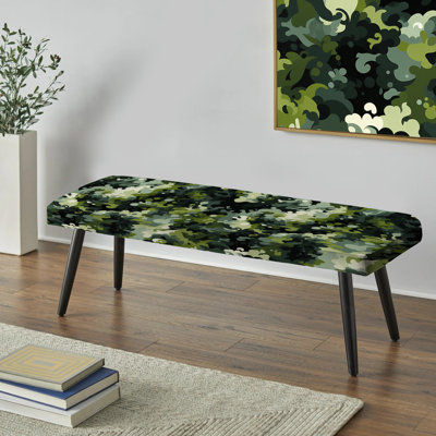 Banc rembourré noir Lush Camouflage Jungle