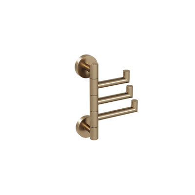 Lava Wall-Mounted Swivelling Towel Hook - Brushed Bronze, Premium Brass Construction, Installation Hardware Included