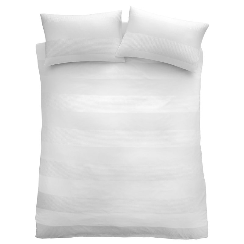 Content By Terence Conran Striped 200 Thread Count Cotton White, Kingsize - 2 Standard Pillowcases