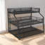 Triple lits superposés peu encombrants, structure en métal durable, style moderne pour la famille