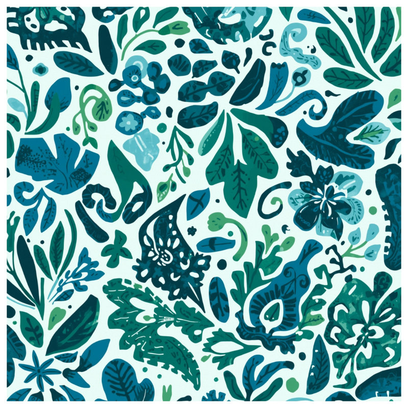 Tapisserie murale à motif floral et botanique - feuilles, décoration murale, 104in H x88 with 4 Grommets