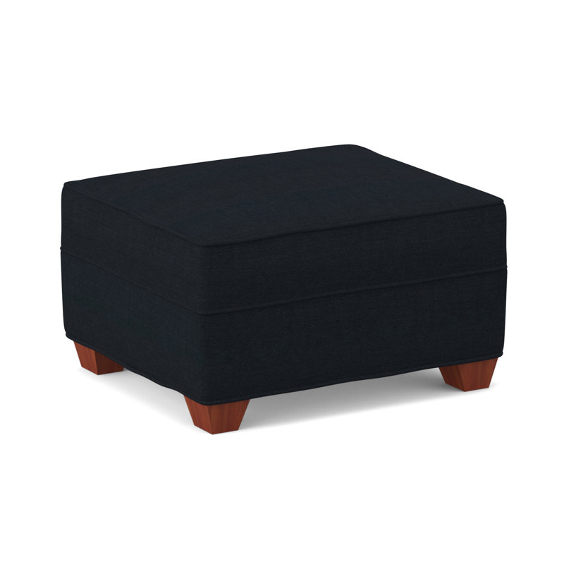 Repose-pieds rectangulaire large de 26 po Phillips, BM cerise, Bleu marine antique