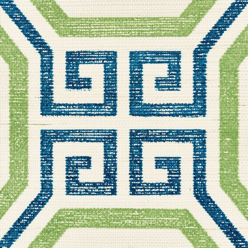 Papier peint Octavia Sisal, Turquoise / Palmier