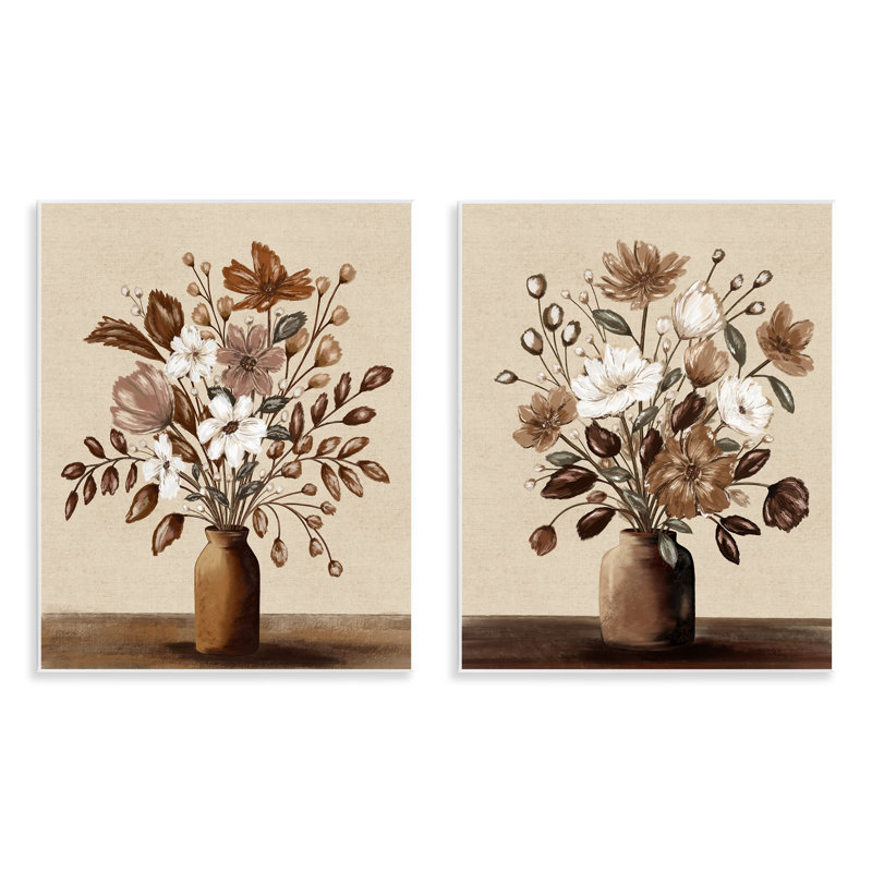 Ensemble de 2 plaques murales Moka Bouquet Vases, design par Kristen Dalpiaz