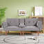 Canapé double pliable gris de 72 pouces, revêtement en velours doux, canapé confortable pour 2 personnes.