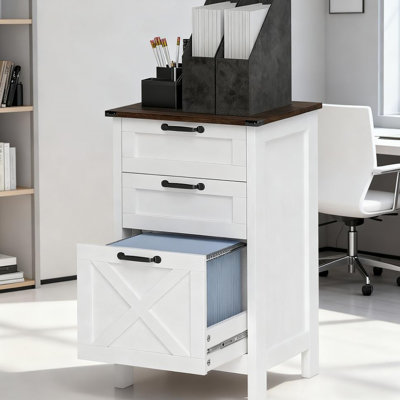 Classeur de style moderne avec 3 tiroirs, armoire de rangement de bureau pour format A4, pour la maison et le bureau