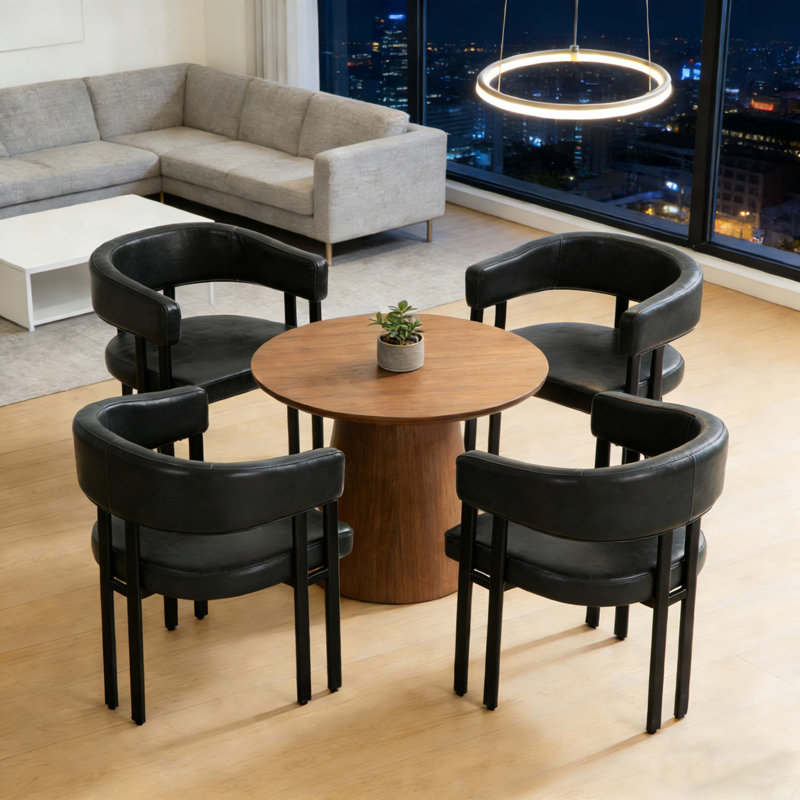 Ensemble de 2 chaises de salle à manger Modern Modern, Noir