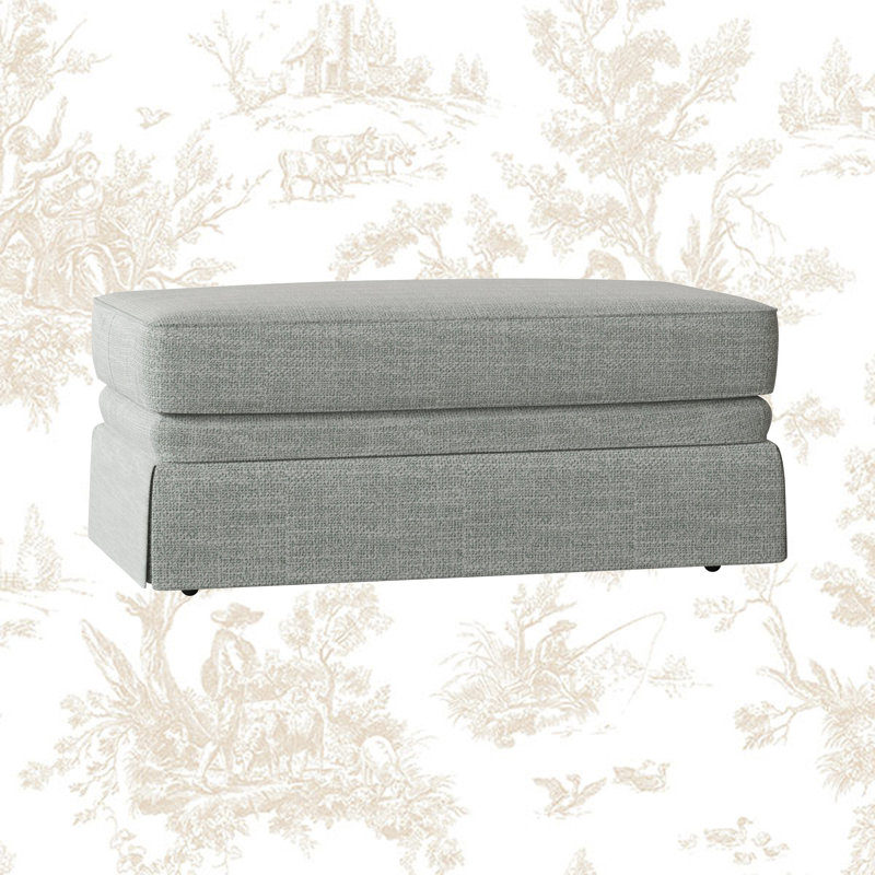 Atterbury Upholstered Ottoman, Conversation Capri Basketweave